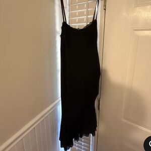 Black Lace Spagetti Strap Women’s Wild Fable Flattering Midi Dress — size large